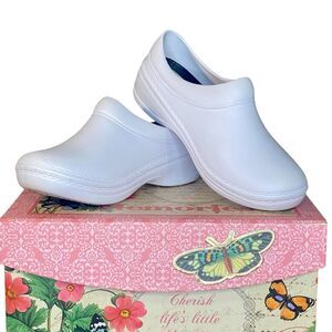 Landau White RX Therapy Arch Support Comfort Clogs Slip Ons Womens Size 6